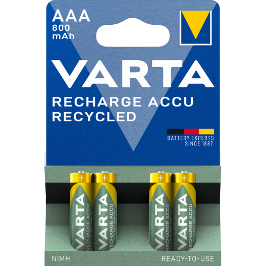 4xPILES RECHARGEABLES LR03 800MAH VARTA - 1545