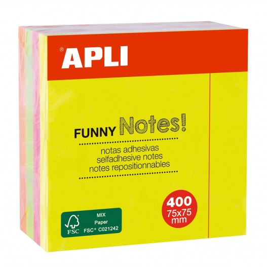 STICK NOTES 75x75CM ASSORTIES 400F-APLI