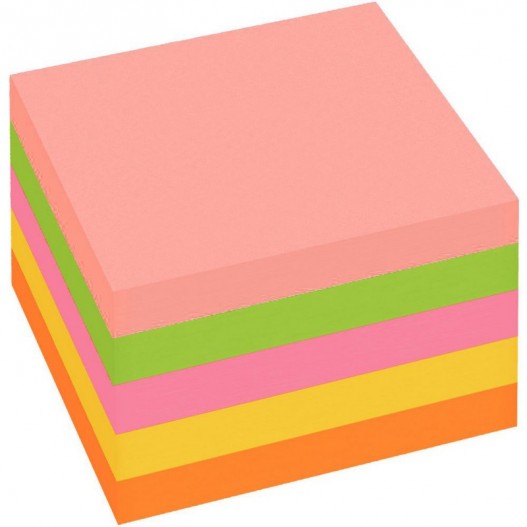 STICK NOTE 400 FEUILLES 76X76 COULEURS VIFS ASSORTIS