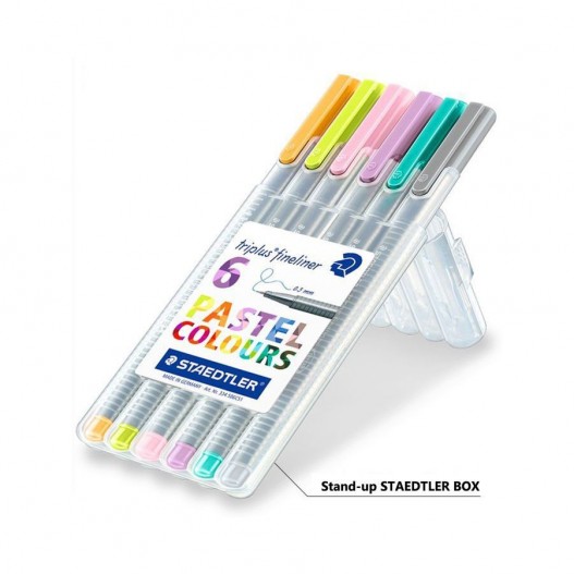 ETUI DE 6 STYLOS POINTE FINE TRIPLUS PASTEL - STEADTLER