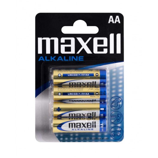 4 PILE ALCALINE AA LR6 - MAXELL