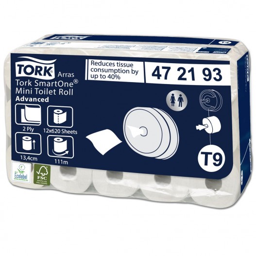 12 RECHARGES PAPIER TORK SMART ONE MINI T9