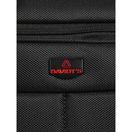 Valise Pilote Davidts Avec Roulettes - Compartiment Ordinateur 17", Noir, Polyester