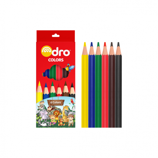 PAQUET DE 6 MINI CRAYONS COULEURS PM DRO COLORS