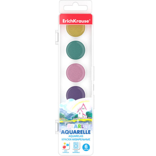 AQUARELLE PEARL DE 6 PASTLLES BRILLANT ERICHKRAUSE