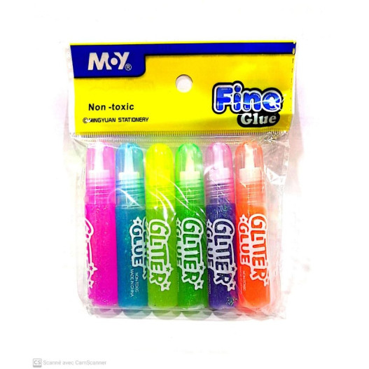 PAQUET DE 6 COLLE GLITTER