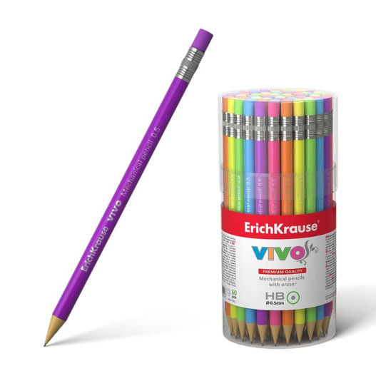 PORTE MINES  0.5MM AVEC GOMME VIVO ERICHKRAUSE