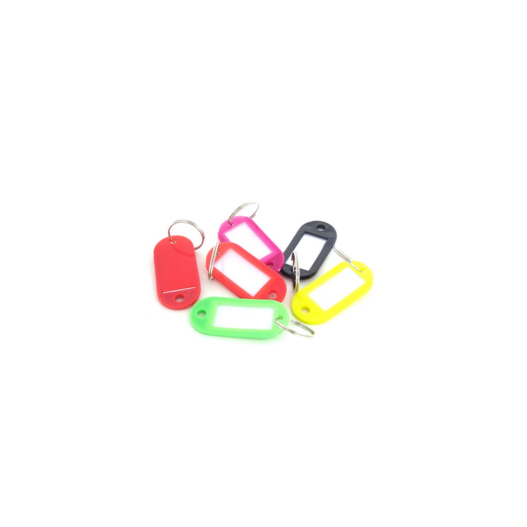BOITE DE 30 PORTE CLE AVEC ETIQUETTE - COULEURS...
