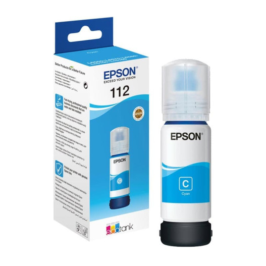 BOUTEILLE D'ENCRE EPSON ORIGINAL 112- CYAN