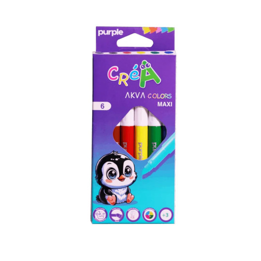 POCHETTE DE 6 FEUTRES POINTE MAXI  - CREA AKVA