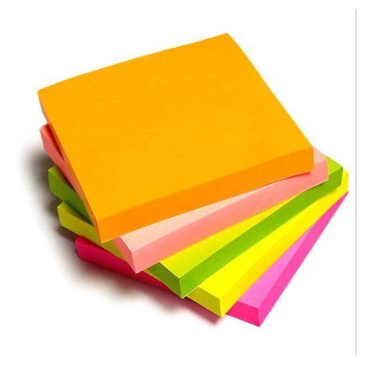 STICK NOTE 76*76 FLUO 320FEUILLES -  5COULEURS