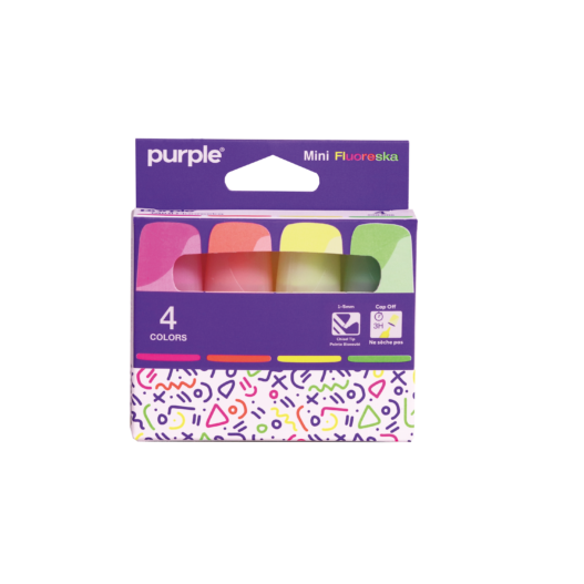 POCHETTE DE 4 SURLIGNEURS  MINI FLUORESKA
