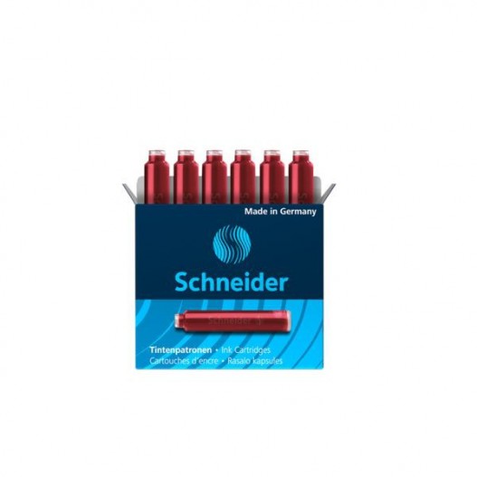 PAQUET DE 6 CARTOUCHES D'ENCRE SCHNEIDER ROUGE