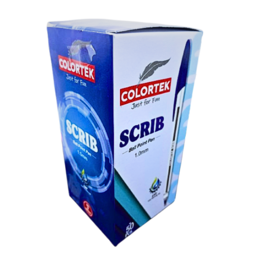 PAQUET DE 50 STYLOS A BILLE SCRIB - COLORTEK