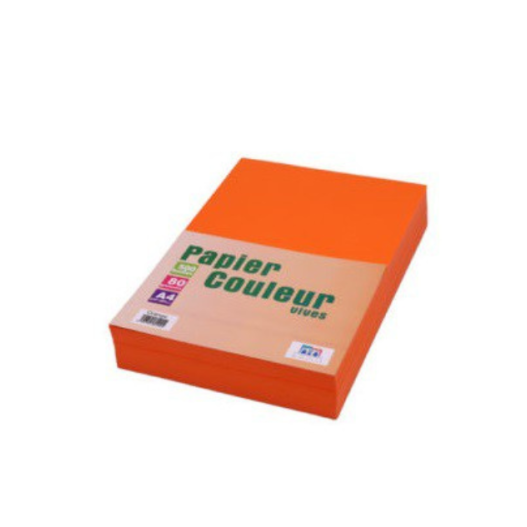 RAME PAPIER COULEUR 80G A4 ORANGE - 2SI