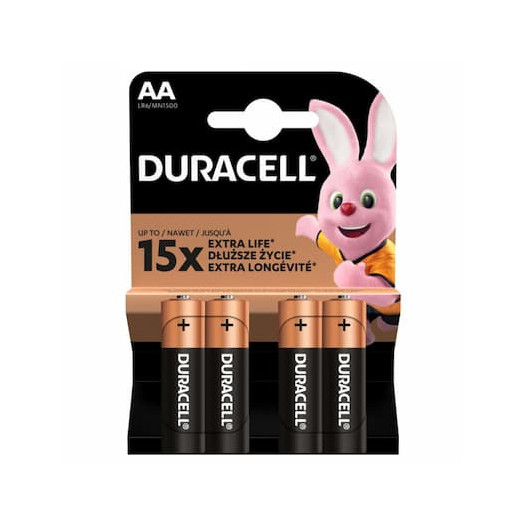 PILE EXTRA LIFE AA BP4 DURACELL