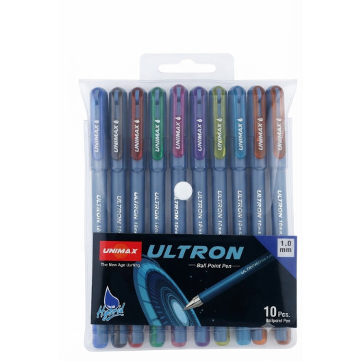 POCHETTE DE 10 STYLOS ULTRON HYBRID UNIMAX