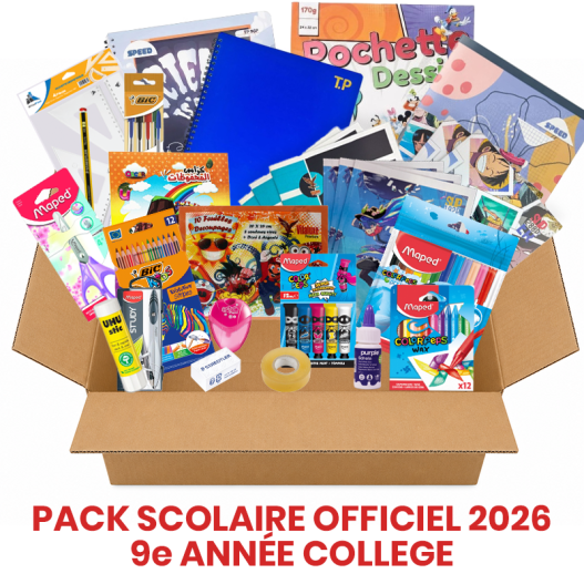 PACK DE FOURNITURES SCOLAIRES – 9ᵉ ANNÉE COLLEGE