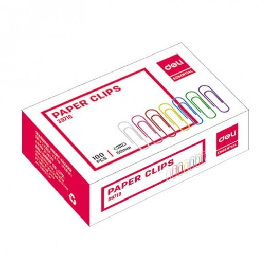 BOITE DE 100 TROMBONES 33MM COULEUR -  E39716