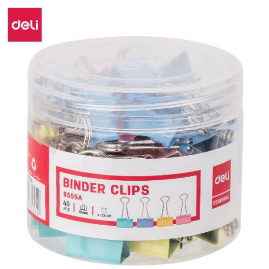 BOITE DE 40 CLIPS 19 MM  COULEUR - 8555