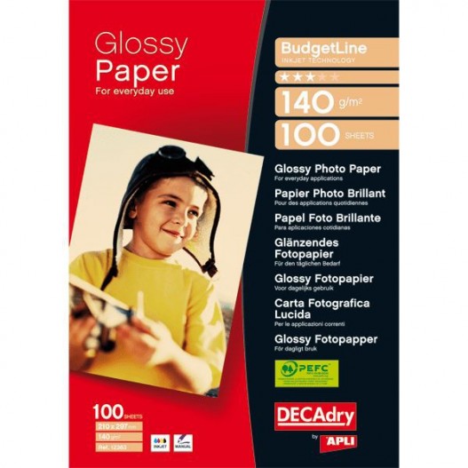 PAPIER PHOTO BRILLANT A4 140GR PAQUET DE 100