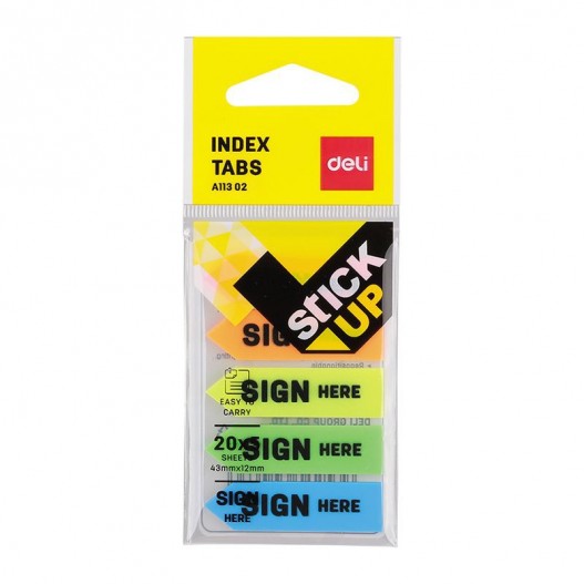 FILM INDEX SIGN HERE 44X12MM 20F ASSORTIES