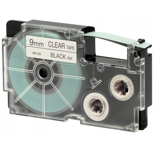 CASSETTE RUBAN CASIO 9MM NOIR/TRANSPARENT