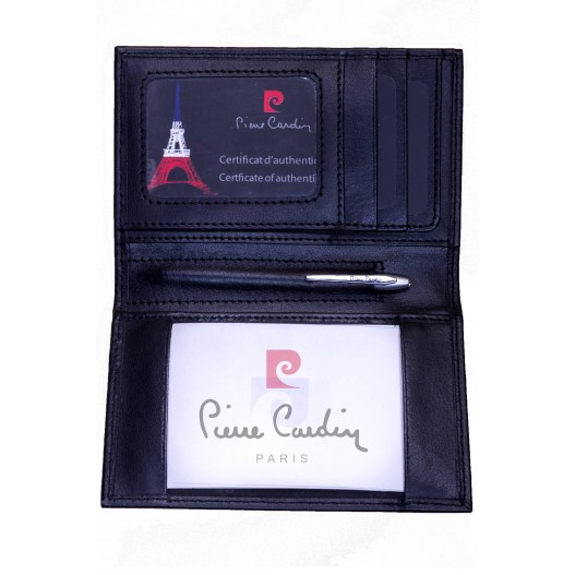 PORTE FEUILLE CUIR PIERRE CARDIN + STYLO A BILLE -...