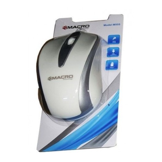 SOURIS OPTIQUE MACRO M555 FILAIRE BLANC