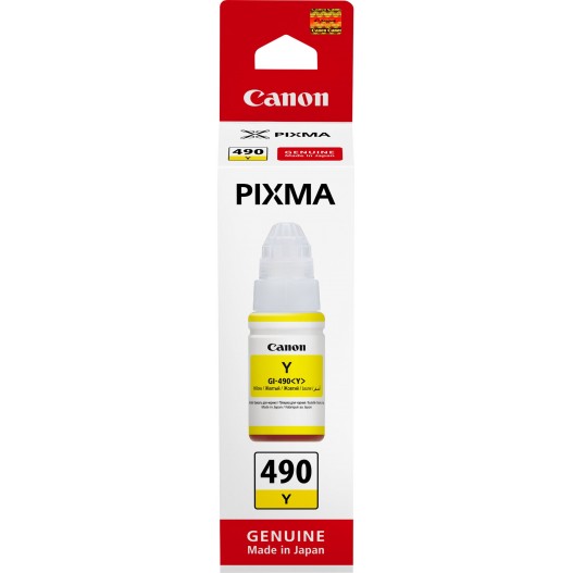 BOUTEILLE D'ENCRE ORIGINALE CANON GI 490Y - 70ML YELLOW