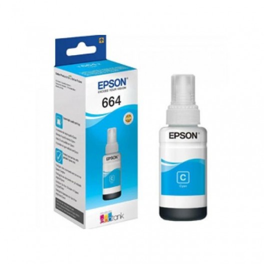 BOUTEILLE D'ENCRE EPSON ORIGINALE T664 CYAN