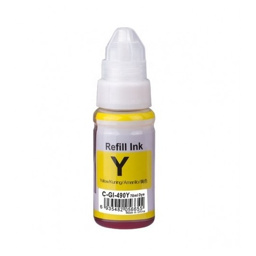 BOUTEILLE D'ENCRE ADAPTABLE CANON GI 490 YELLOW - 70 ML