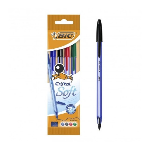 POCHETTE DE 4 STYLOS CRISTAL SOFT - BIC