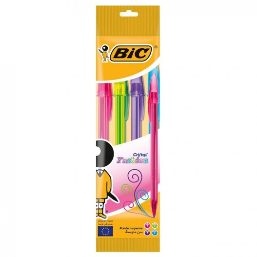 POCHETTE DE 4 STYLOS CRISTAL FASHION- BIC