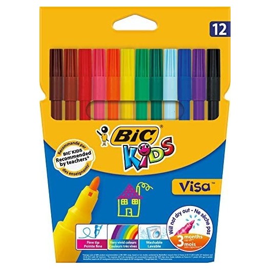 POCHETTE DE 12 STYLO FEUTRE VISA - BIC