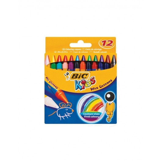 Boite de 12 crayons de couleur à cire BIC Kids