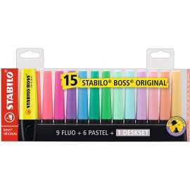 Fluo STABILO pastel avec présentoir inclus + Note book A5 gratuit