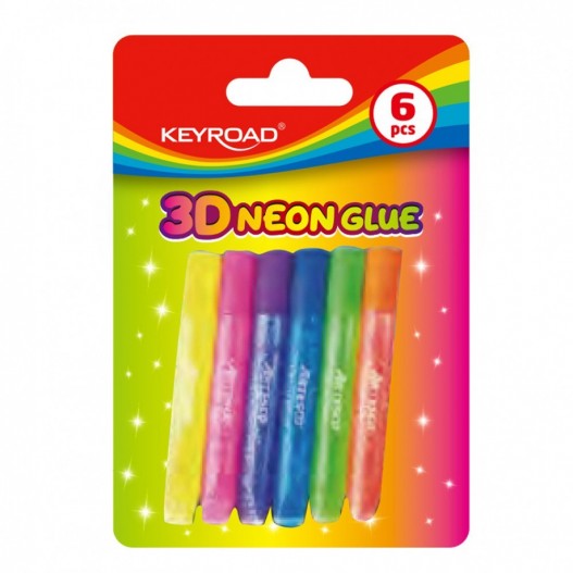 COLLE 3D GLITTER BLISTER DE 6 - KEYROAD