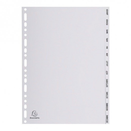 JEU INTERCALAIRES  EXACOMPTA A4 POLYPROPYLENE...