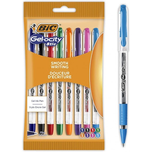 POCHETTE DE 8 STYLOS GEL GELOCITY - BIC