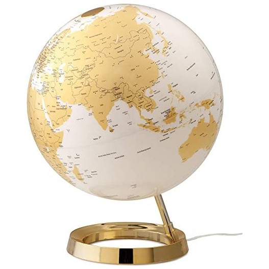 GLOBE TERESSTRE LUMINEUX METAL GOLD D30  - TECNODATTICA