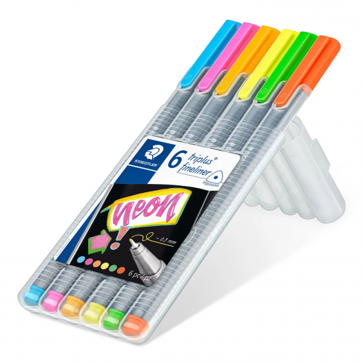 ETUI DE 6 STYLOS POINTE FINE TRIPLUS FLUO - STEADTLER