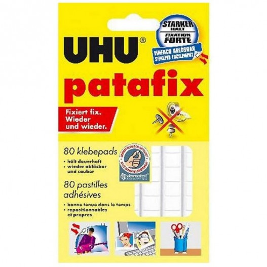PASTILLES ADHÉSIVES UHU PATAFIX BLANC - 80GR