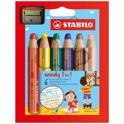 6 CRAYONS COULEUR EXTRA LARGE - STABILO