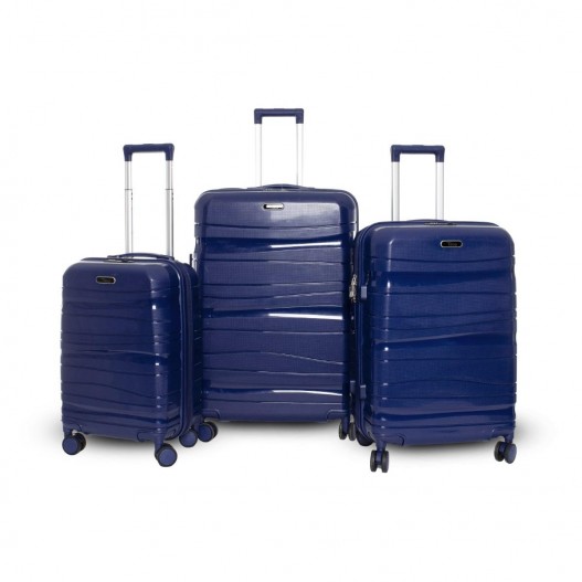 PACK DE 3 VALISES INCASSABLES EN PROPYLENE BLEU...