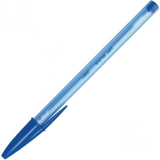 STYLO BIC A BILLE CRISTAL SOFT BLEU