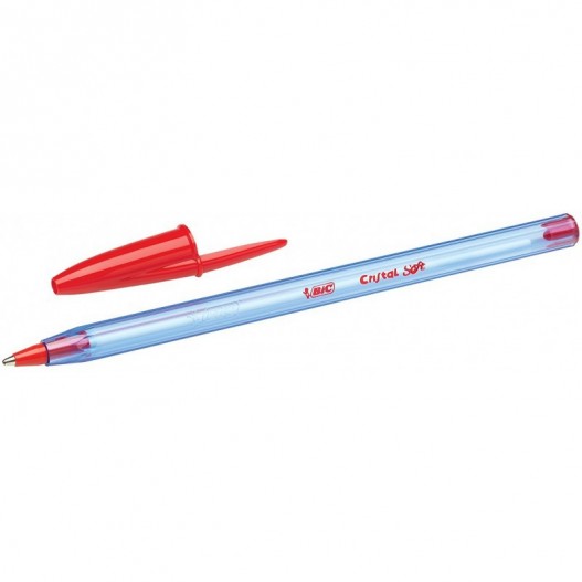 STYLO BIC A BILLE CRISTAL SOFT ROUGE