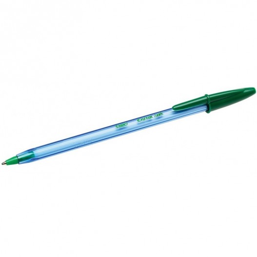 Stylo bille bic Cristal pointe moyenne avec capuchon - Bleu