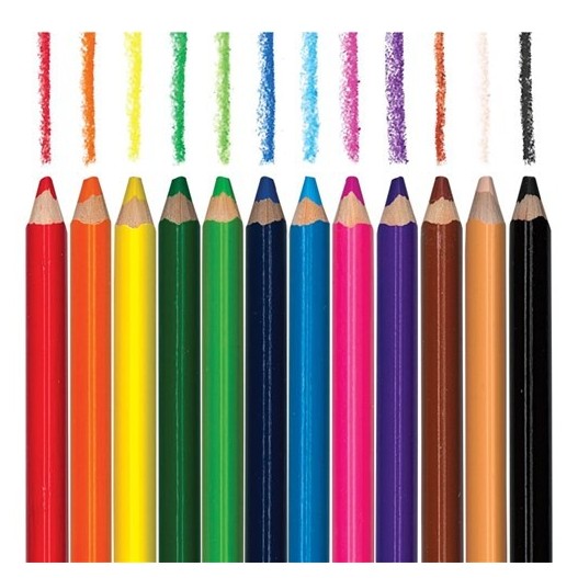 POCHETTE DE 12 CRAYON COULEUR JUMBO GM - EXCELKIDS