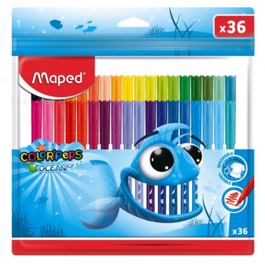 PAQUET DE 36 FEUTRES COLOOR'PEPS OCEAN - MAPED